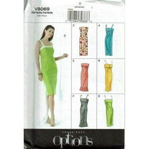 Vogue Easy Options Sewing Pattern V8069 Misses Petite Dresses Size 12-14-16